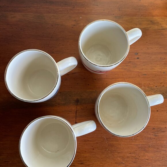 Vintage Airplane Ceramic Gold-Rim w/Handle Coffee Cup Mugs - Picture 2 of 6